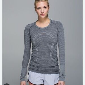 Lululemon Swiftly Teach Long Sleeve Crew Women’s 4 Heathered Slate